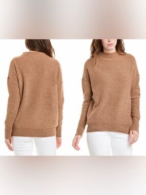Magaschoni 100% Cashmere Funnel Neck Ultra Soft Sweater in Camel SZ M RSP $328